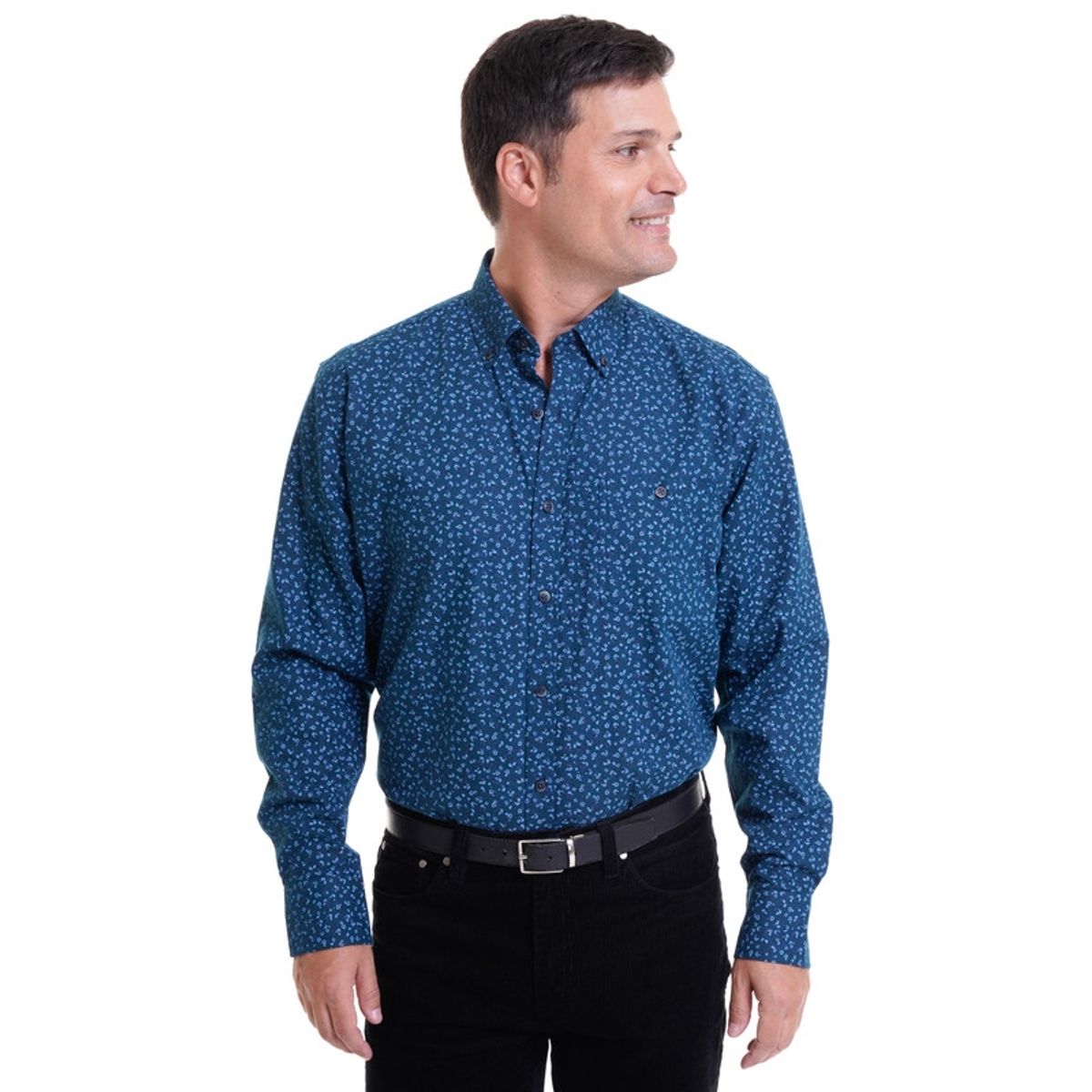 KOTTING - Camisa Villela Estampada Turquesa KOTTING