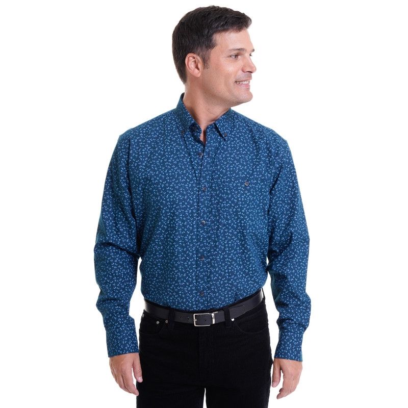 KOTTING - Camisa Villela Estampada Turquesa KOTTING