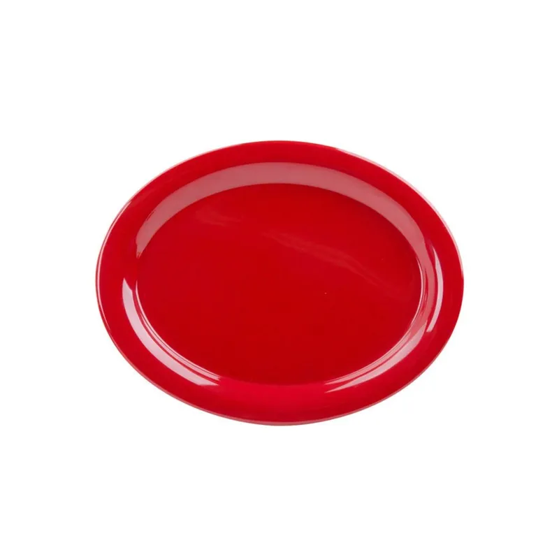 GENERICO - SET DE 3 PLATO OVALADO ROJO 28 CMS. GENERICO