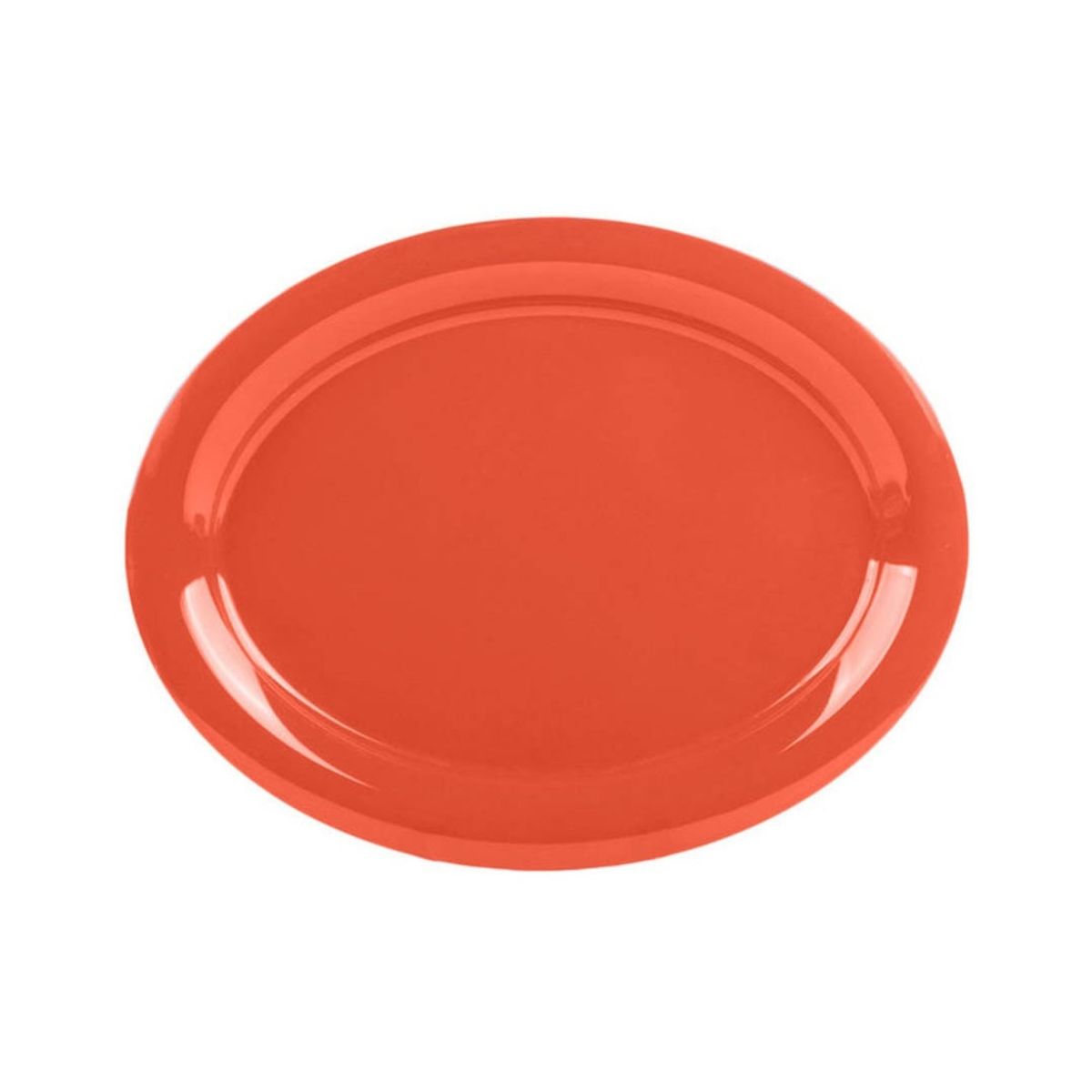GENERICO - SET DE 4 PLATO OVALADO MELAMINA NARANJO 34 x 26 cm GENERICO