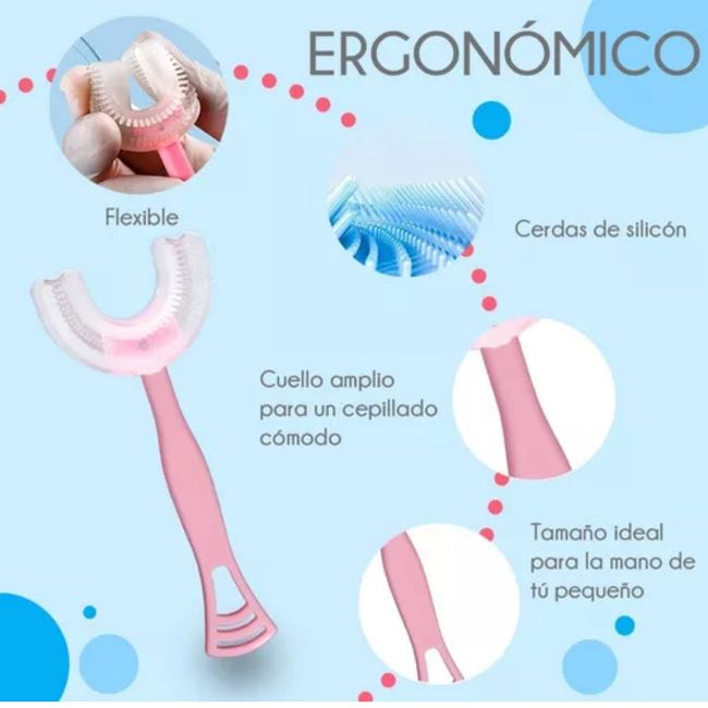 GENERICO - CEPILLO DIENTES INFANTIL SILICONA DISEÑOS CELESTE