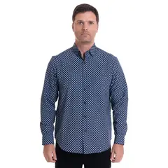 KOTTING - Camisa Fantasía Estampada Azul Marino