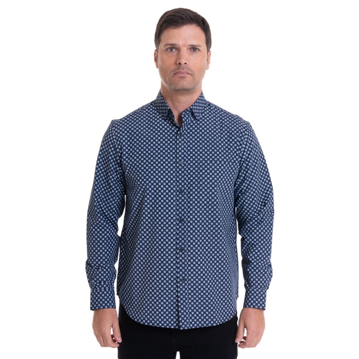 KOTTING - Camisa Fantasía Estampada Azul Marino KOTTING