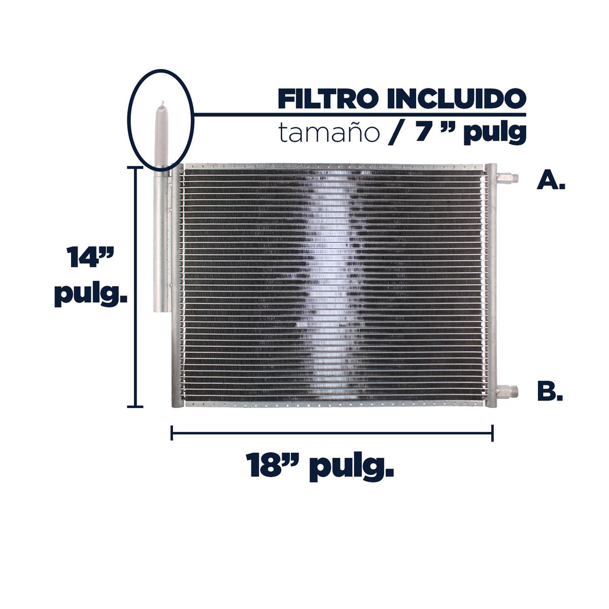 AMERICAN AIR - Condensador De Ac 14x18 Con Filtro Flujo Paralelo Universal