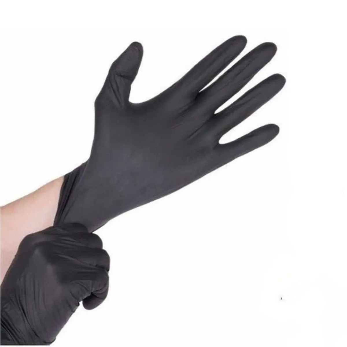 GENERICO - Guantes de nitrilo - Sin polvo - Negro - L