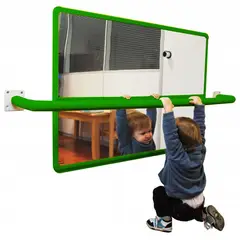 GENERICO - Espejo Irrompible con Marco de Aluminio Lacado Verde 100 X 65 cm