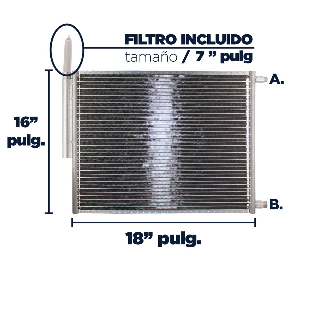 UNIVERSAL - CONDENSADOR DE AC 16X18 CON FILTRO FLUJO PARALELO UNIVERSAL