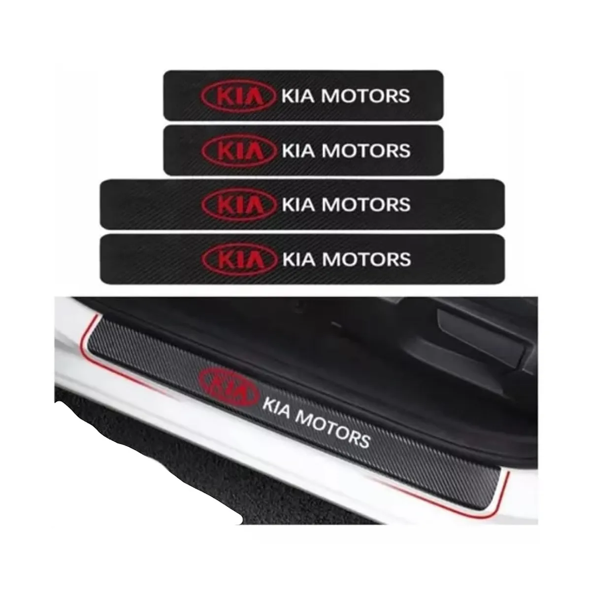 GENERICO - Cubre zócalos adhesivos para autos y camionetas universal KIA