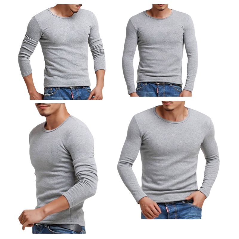 GARSIL - Camiseta Polera Manga Larga Para Hombre De Algodón Con Polar Interior