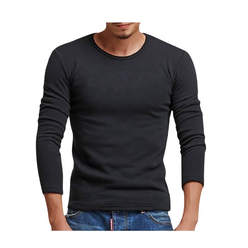 GARSIL - Camiseta Polera Manga Larga Para Hombre De Algodón Con Polar Interior