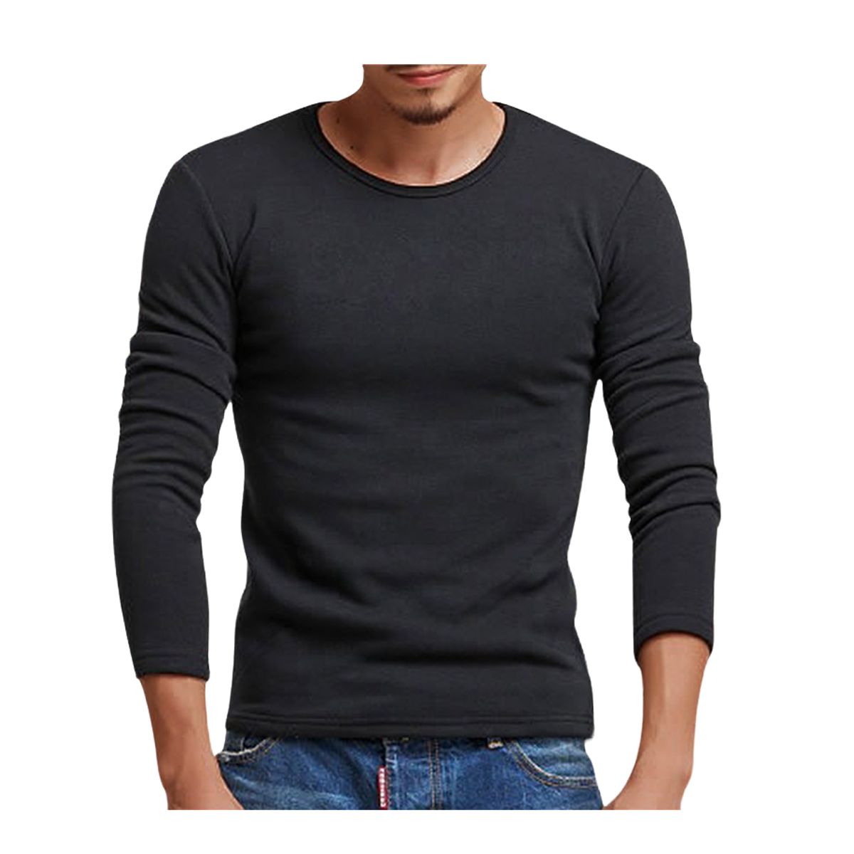 GARSIL - Camiseta Polera Manga Larga Para Hombre De Algodón Con Polar Interior