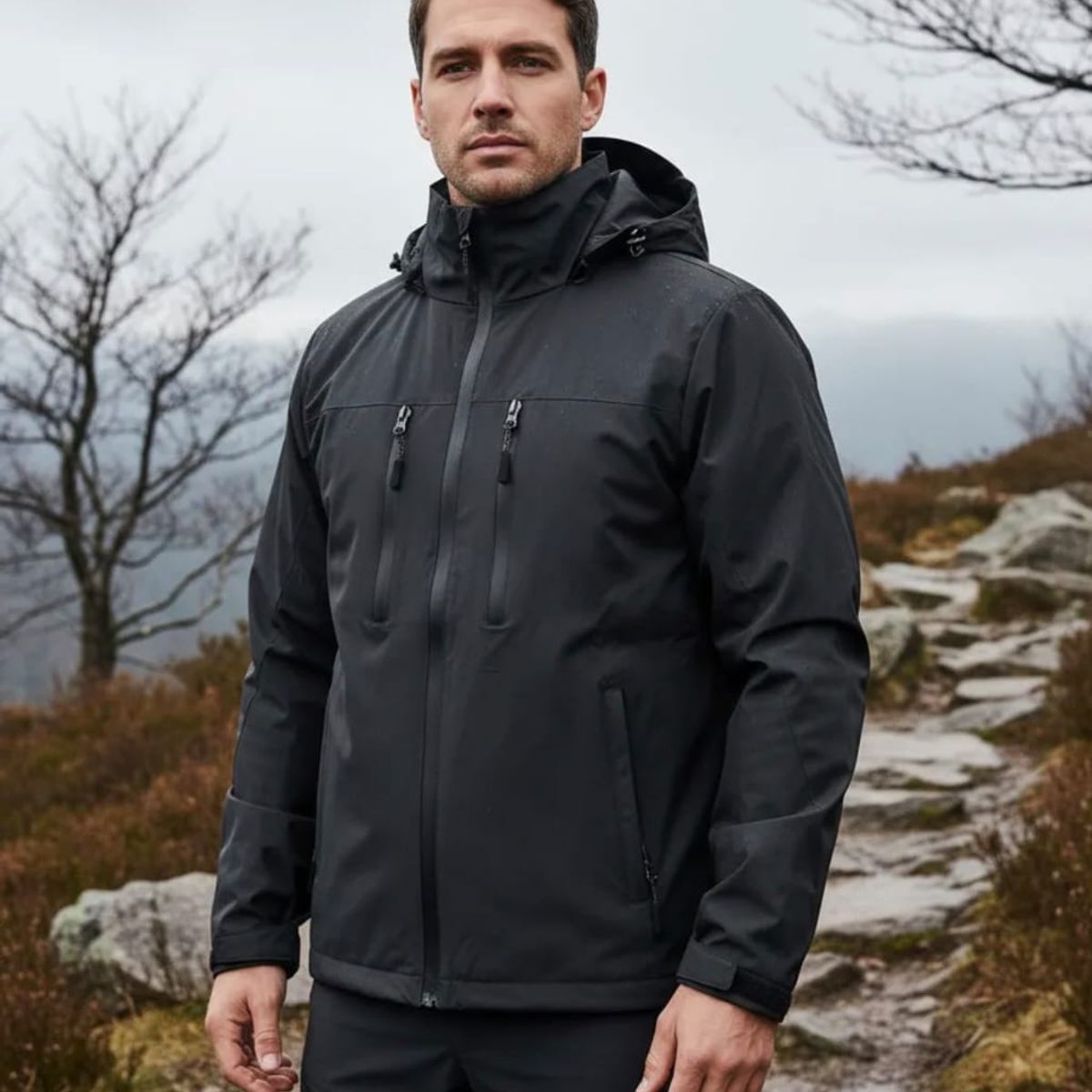 BLUE MOUNTAIN - Chaqueta Outdoor Corta Viento Hombre Termica Impermeable