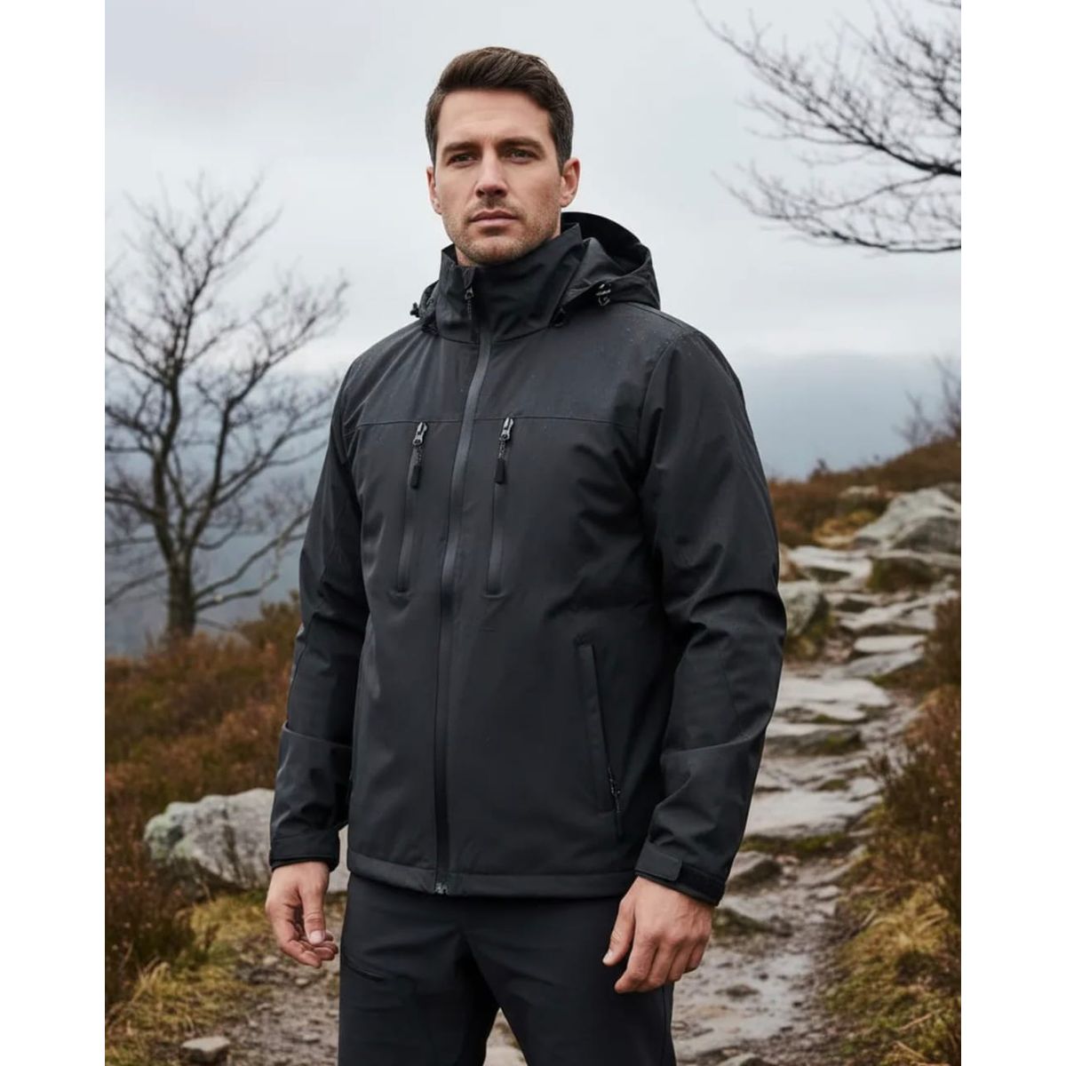 BLUE MOUNTAIN - Chaqueta Outdoor Corta Viento Hombre Termica Impermeable