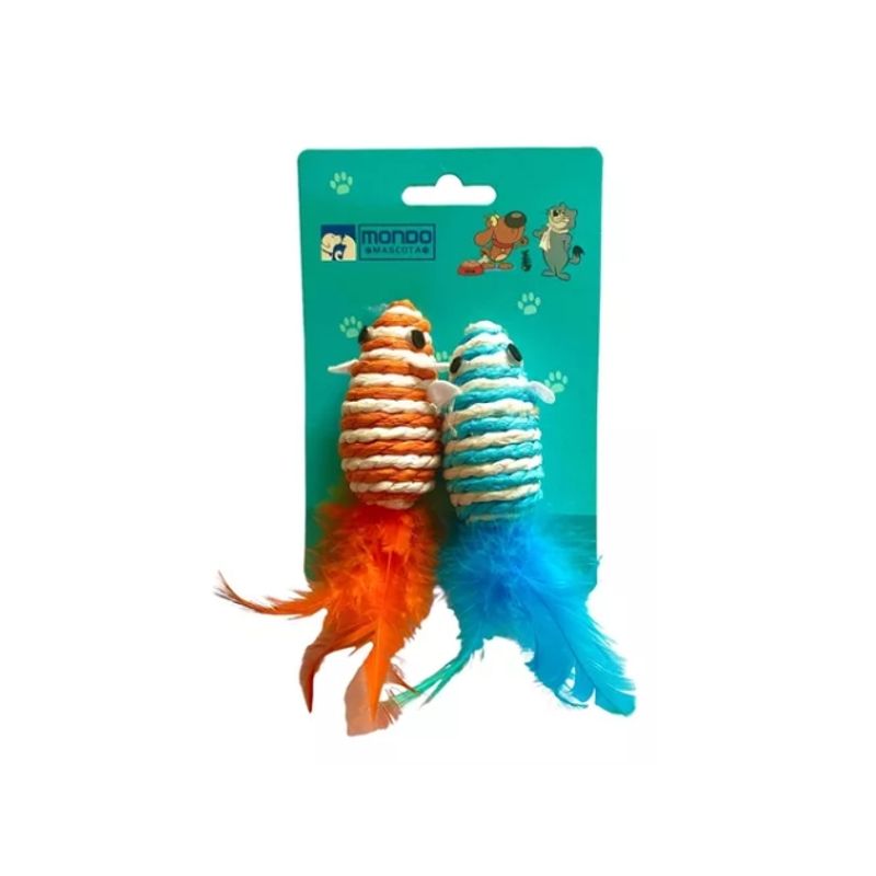 GENERICO - Pack X2 Juguete Para Gato Raton De Felpa Interactua Mascotas