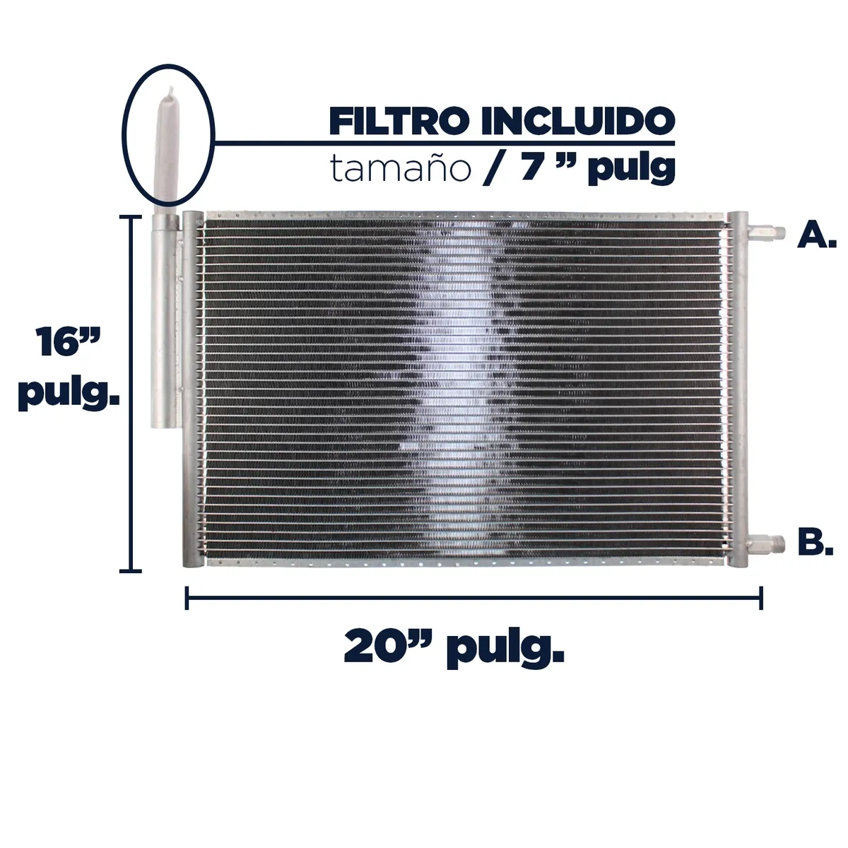 UNIVERSAL - CONDENSADOR DE AC 16X20 CON FILTRO FLUJO PARALELO UNIVERSAL