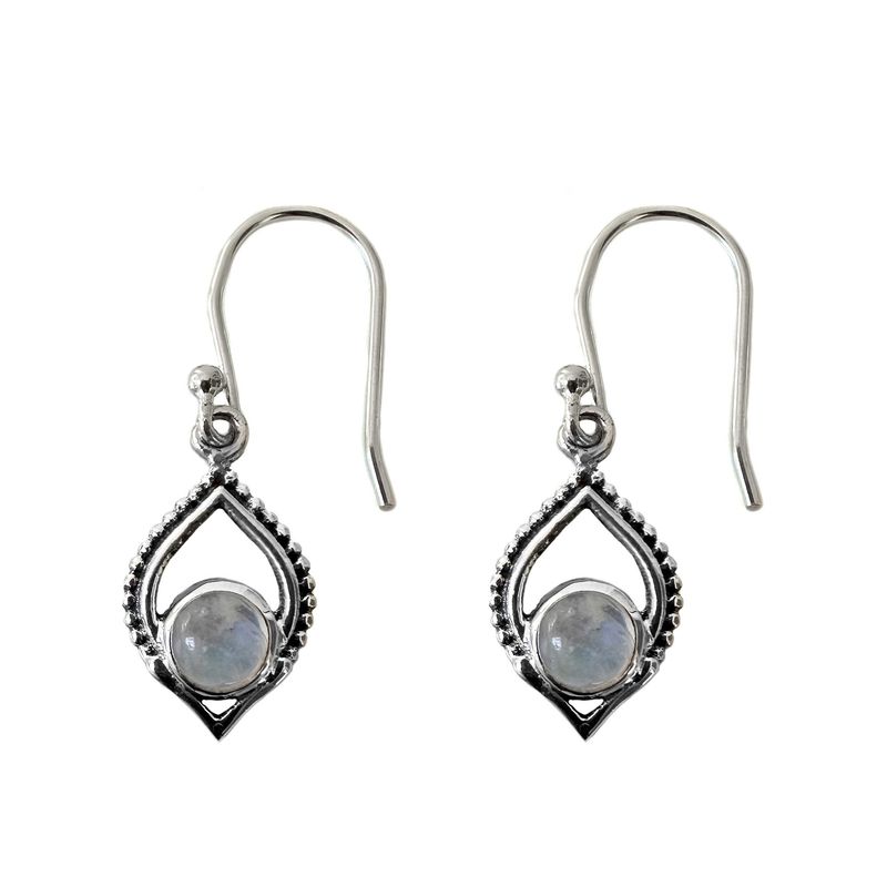 ANDREA COGGIOLA JOYAS - Aros Shaila Piedra Luna Plata Fina 925