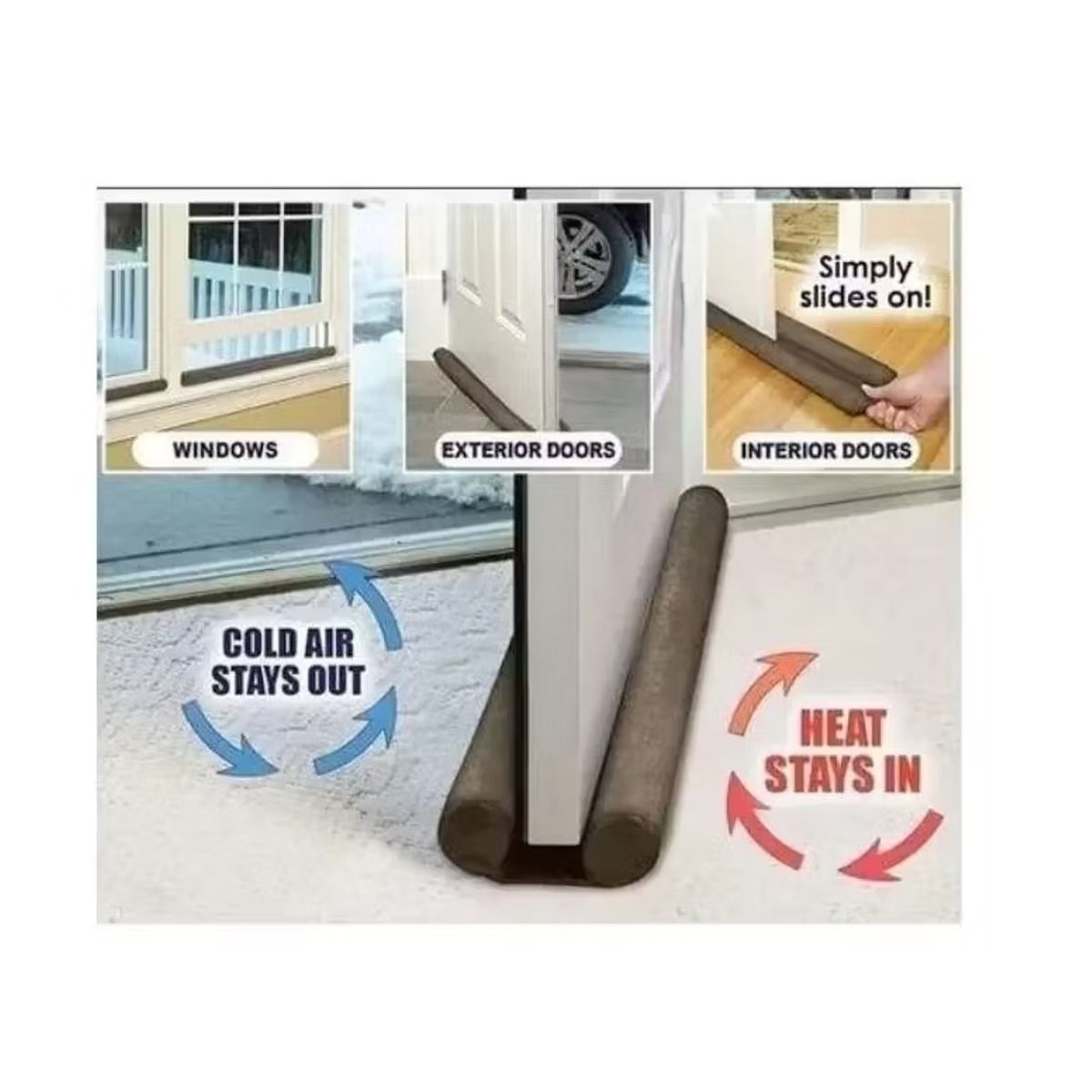 GENERICO - Pack 4 Aislantes Para Puertas Y Ventanas