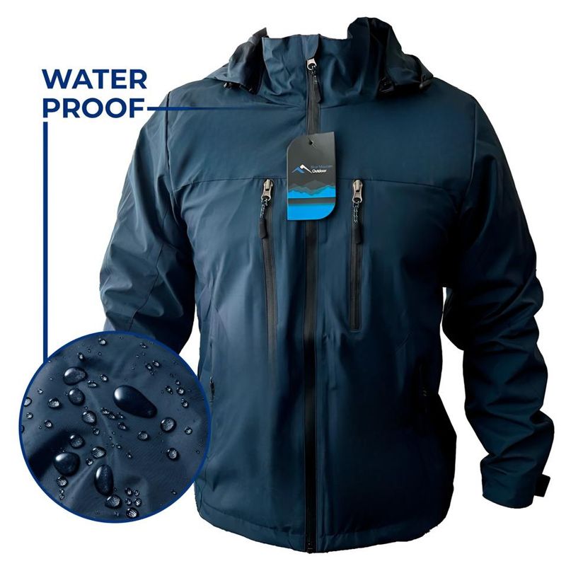 BLUE MOUNTAIN - Chaqueta Outdoor Corta Viento Hombre Termica Impermeable