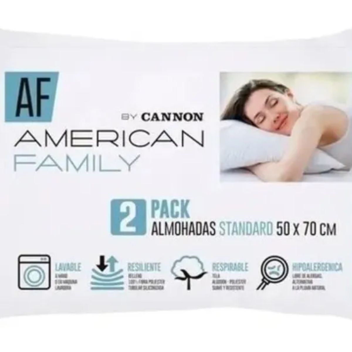 CANNON - Pack 4 Almohadas Cannon Polycotton 50x70cm