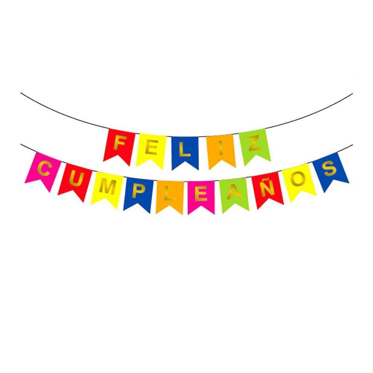 GENERICO - Guirnalda De Banderines Feliz Cumpleaños 5m