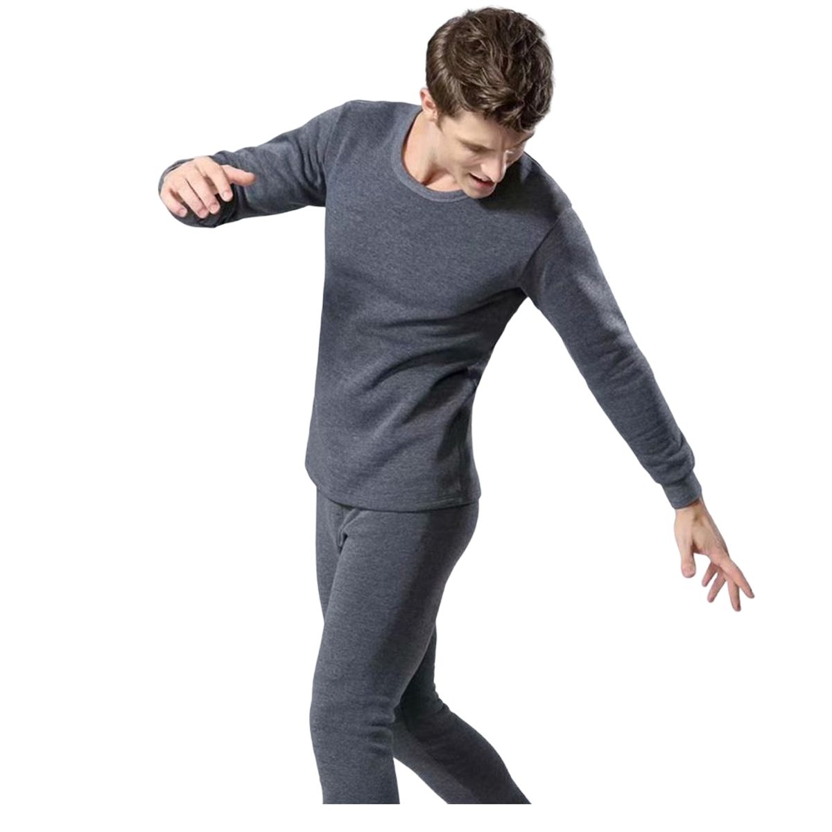 GARSIL - Polera Manga Larga y Calzoncillo Largo Forrado Polar Hombre - Conjunto