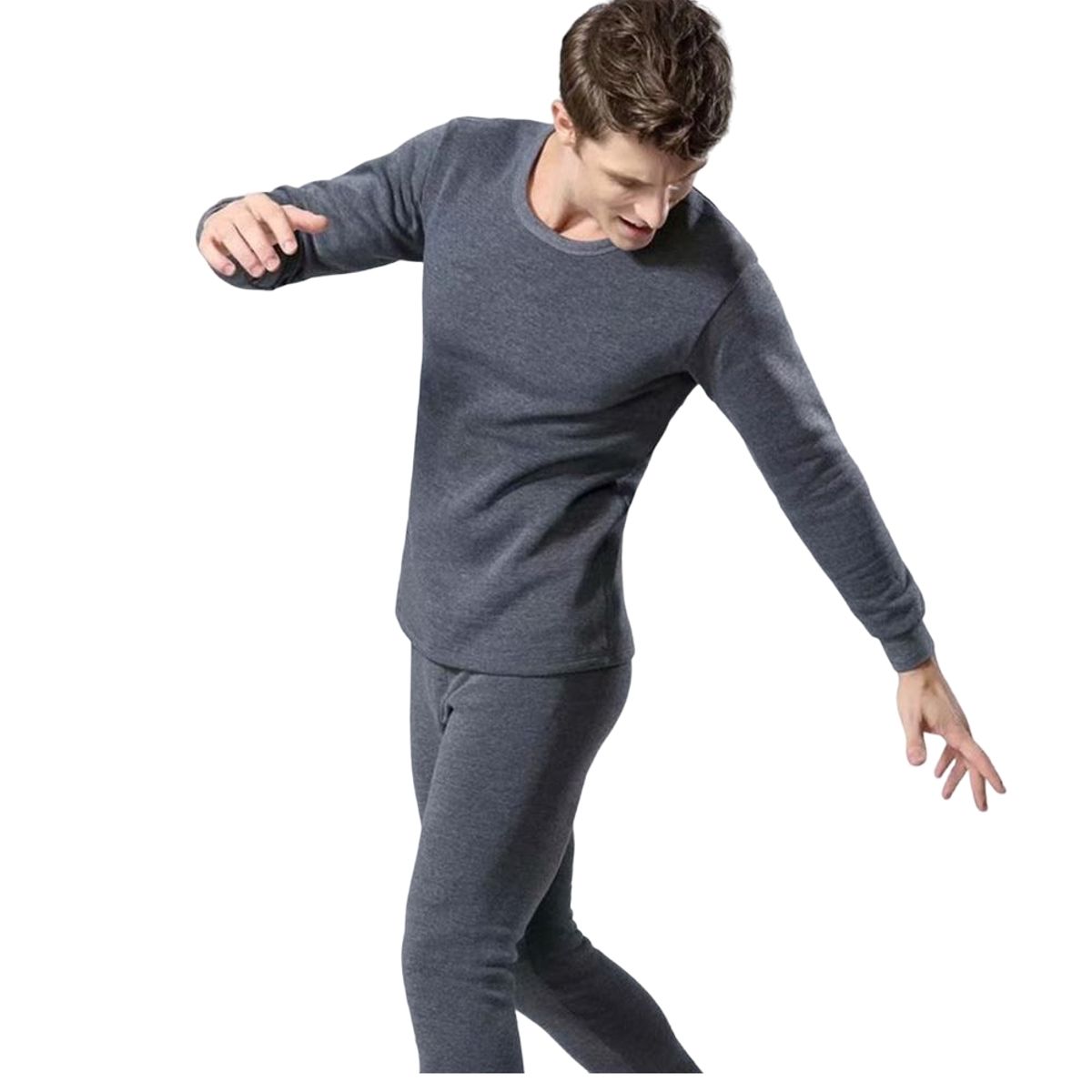 GARSIL - Polera Manga Larga y Calzoncillo Largo Forrado Polar Hombre - Conjunto