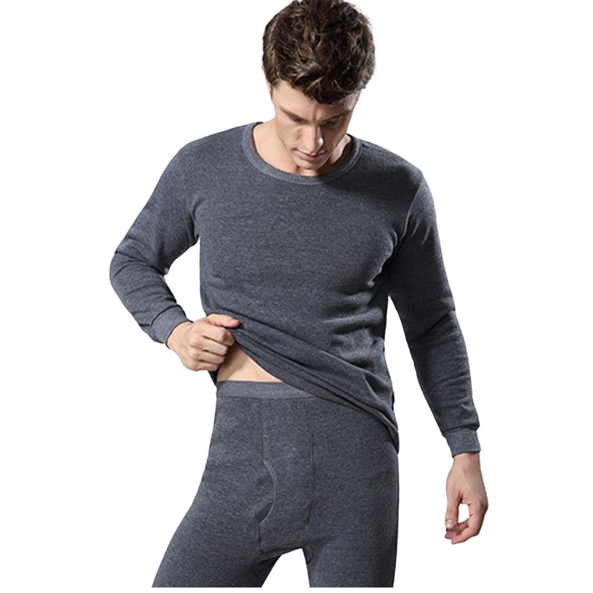 GARSIL - Polera Manga Larga y Calzoncillo Largo Forrado Polar Hombre - Conjunto