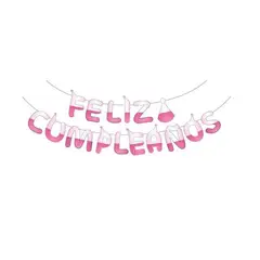 GENERICO - Guirnalda De Feliz Cumpleaños Rosa 5m