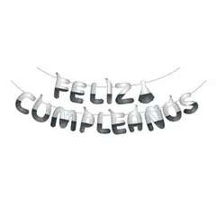 GENERICO - Guirnalda De Feliz Cumpleaños Negro 5m