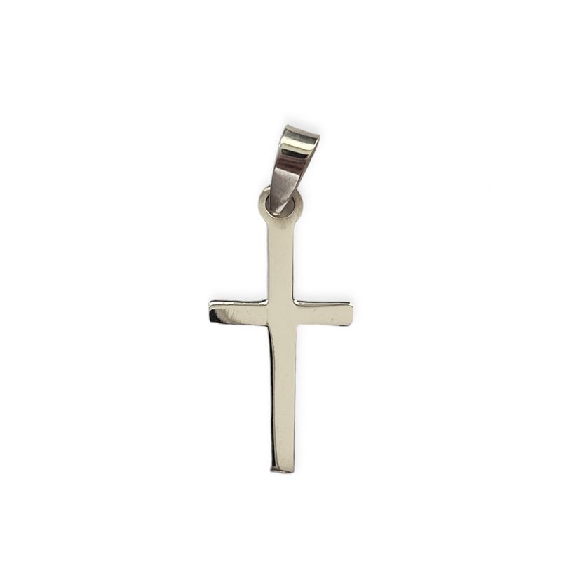 ANDREA COGGIOLA JOYAS - Colgante Cruz Lisa Plana Plata Fina 925