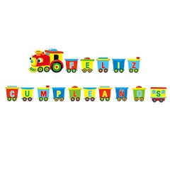 GENERICO - Guirnalda De Feliz Cumpleaños Trencito 450 Cm