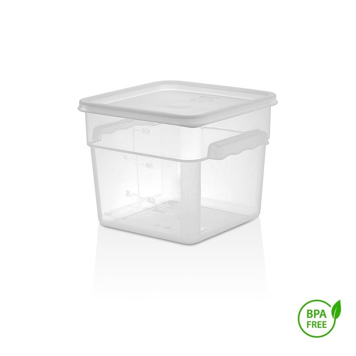 IMAHE - RECIPIENTE CUADRADO POLIPROPILENO 7.6 LTS CON TAPA TRANSPARENTE IMAHE