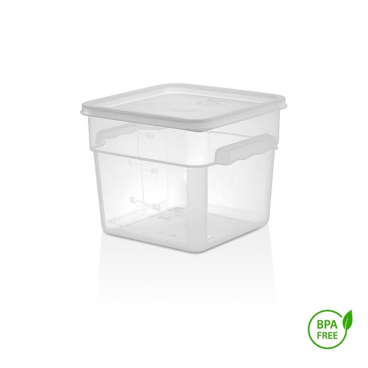 IMAHE - RECIPIENTE CUADRADO POLIPROPILENO 5.7 LTS CON TAPA TRANSPARENTE IMAHE