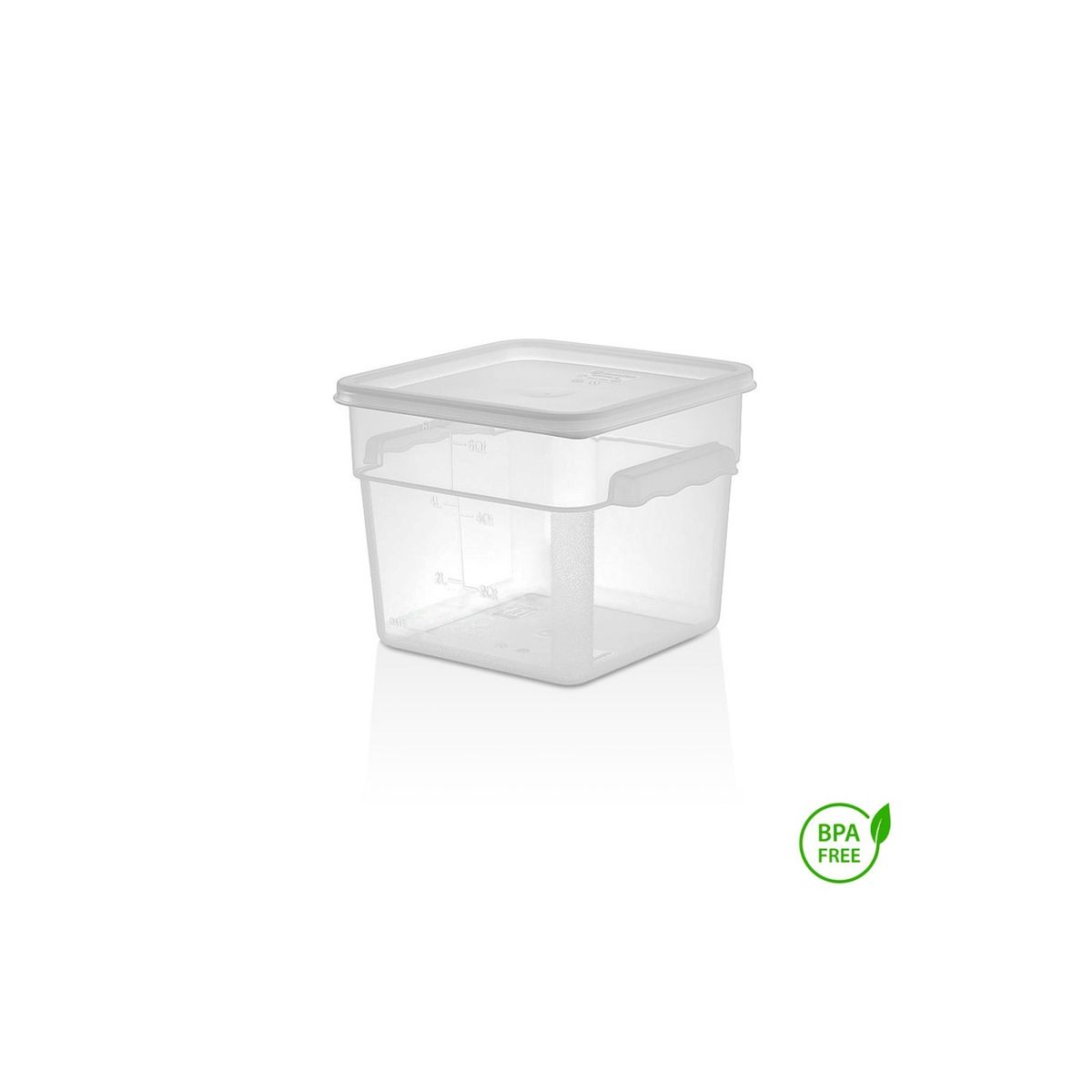 IMAHE - RECIPIENTE CUADRADO POLIPROPILENO 5.7 LTS CON TAPA TRANSPARENTE IMAHE