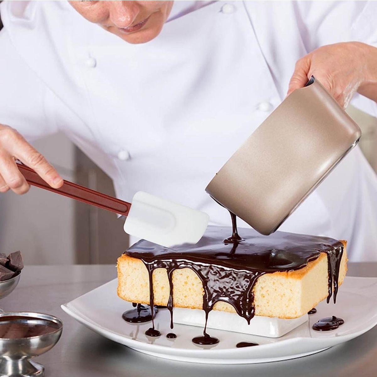 IMAHE - ESPATULA MEZQUINO RASPADOR DE MASAS DE SILICONA PROFESIONAL 25CM IMAHE