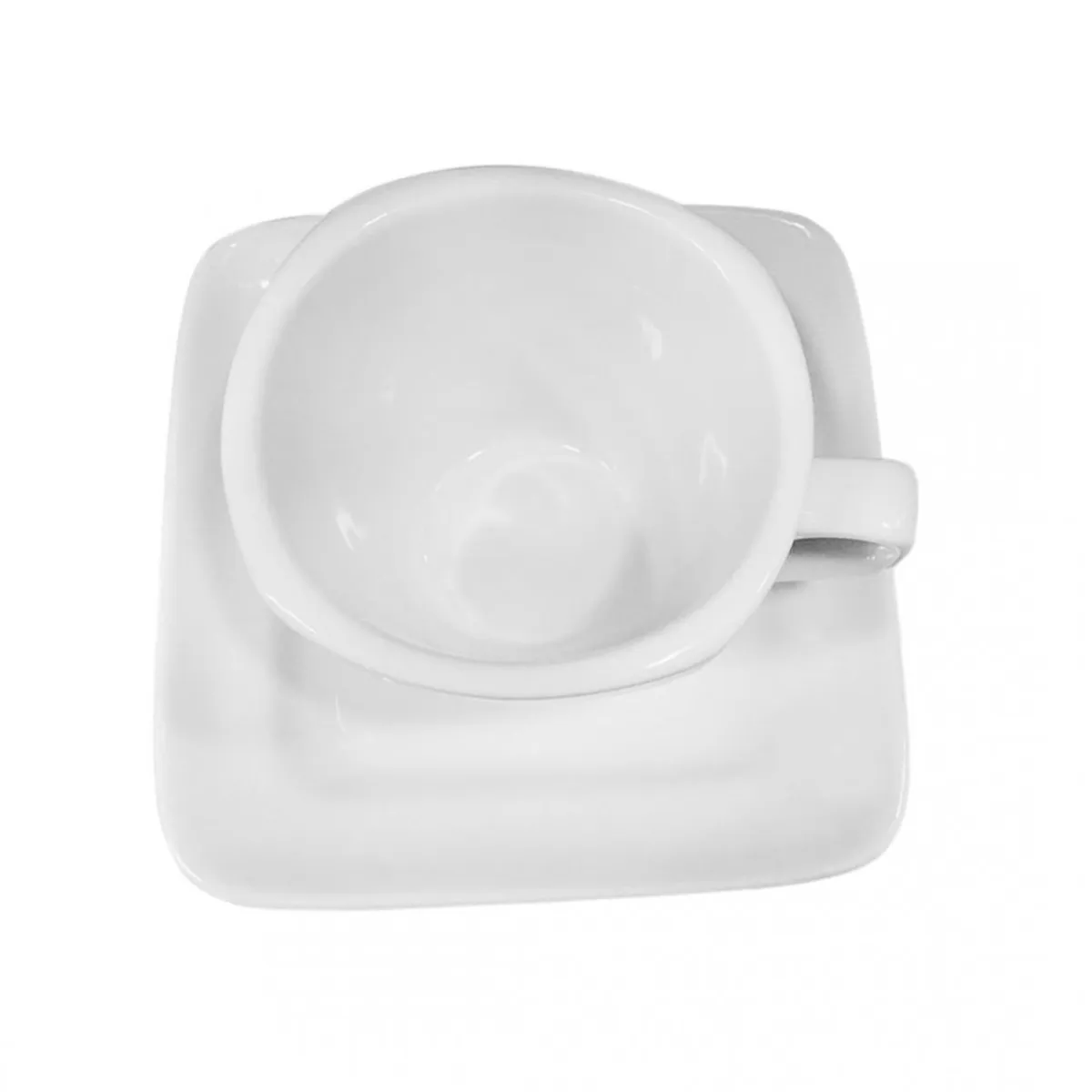 IMAHE - SET DE 6 TAZA TÉ CUADRADA 220ML CON PLATILLO IMAHE