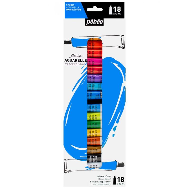 PEBEO - Acuarela Pebeo Studio Set 18 colores 12ml
