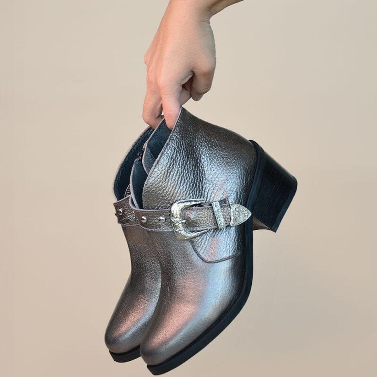 GIANI DAFIRENZE - Botin de mujer cuero metal Berta Giani Dafirenze
