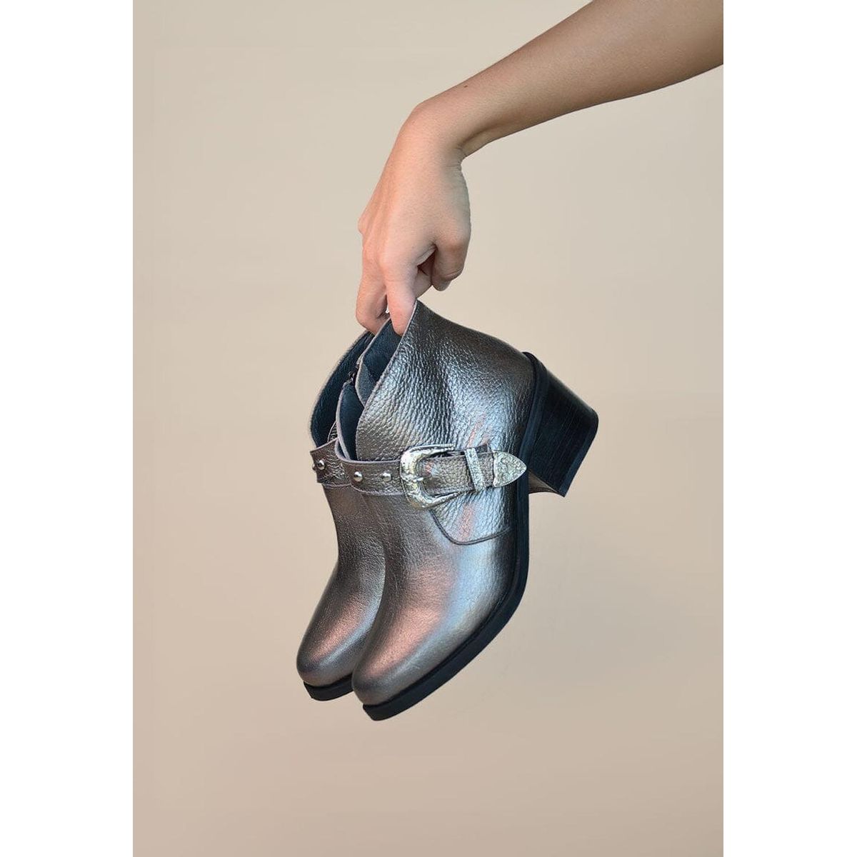 GIANI DAFIRENZE - Botin de mujer cuero metal Berta Giani Dafirenze