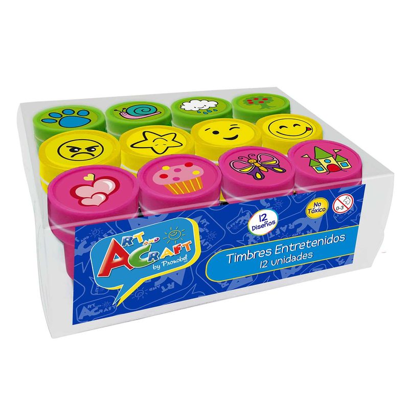 PRONOBEL - Timbre Infantiles 12 Unidades Art & Craft