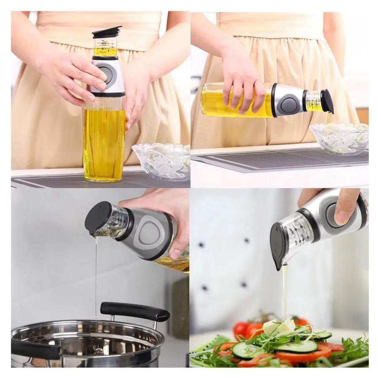 GENERICO - Botella De Vidrio Dispensadora De Aceite O Vinagre 500ml