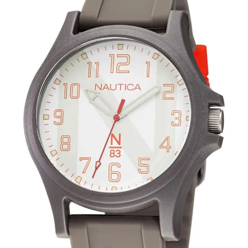 Nautica Orologio Casual NAPCLS113 - Cassa In Acciaio 48mm, Quadrante Nero, Cinturino In Silicone, Impermeabile 100m