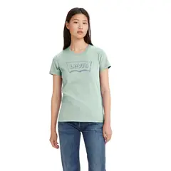 LEVIS - Polera Mujer Regular Fit Lisa Logo Batwing Verde