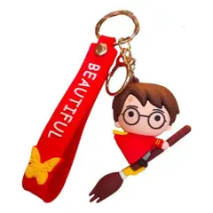 GENERICO - Llavero Harry Potter En Escoba Nimbus 2000 Quidditch - Rojo