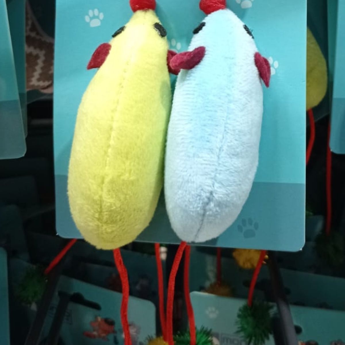 GENERICO - Set 2 Mini Ratones Juguete Peluche Para Gatos