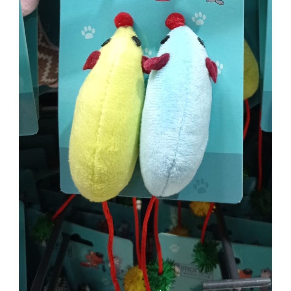 GENERICO - Set 2 Mini Ratones Juguete Peluche Para Gatos