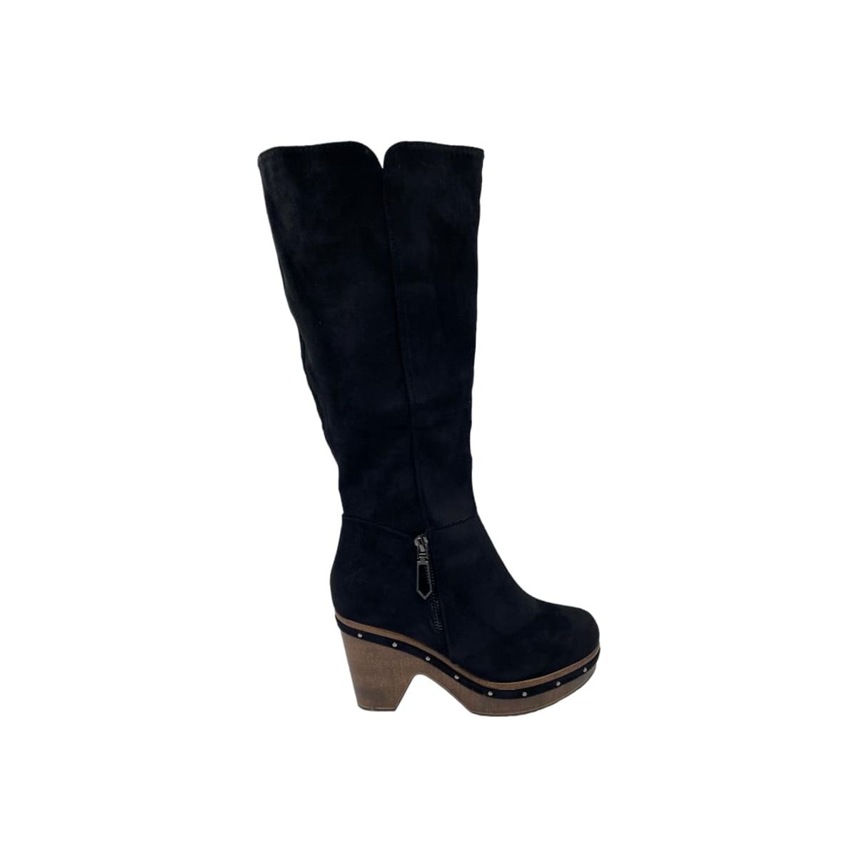 GENERICO - Bota Negra Plataforma Mujer