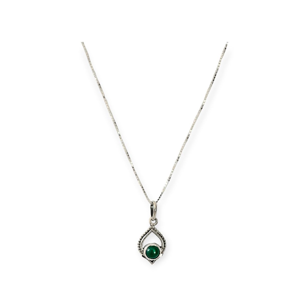 COGGIOLA - Collar Shaila Ónix Verde Plata Fina 925