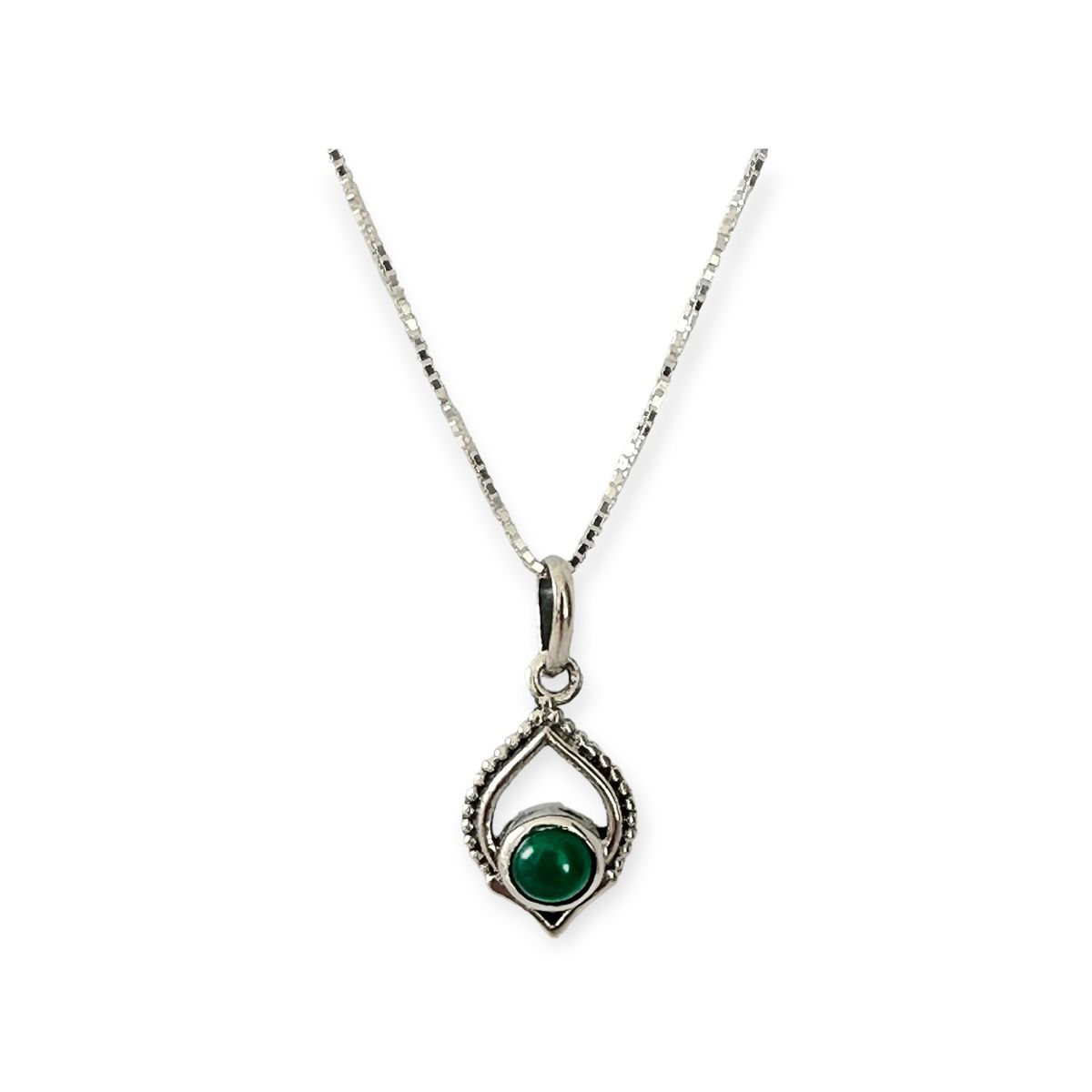 COGGIOLA - Collar Shaila Ónix Verde Plata Fina 925