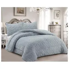 COMPRAPO - Cobertor Plumón Trenzado con Chiporro Invierno 2 Plazas Gris